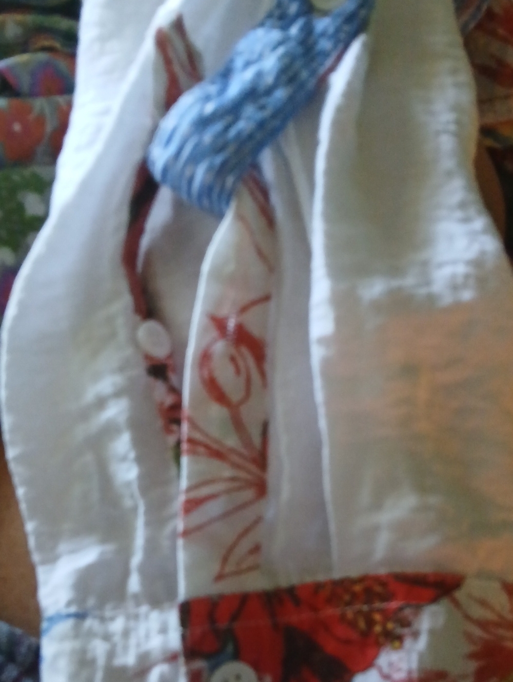 John Mark White Floral V-Neck Tunic with Multicolor Blooms - Picture 8 of 8
